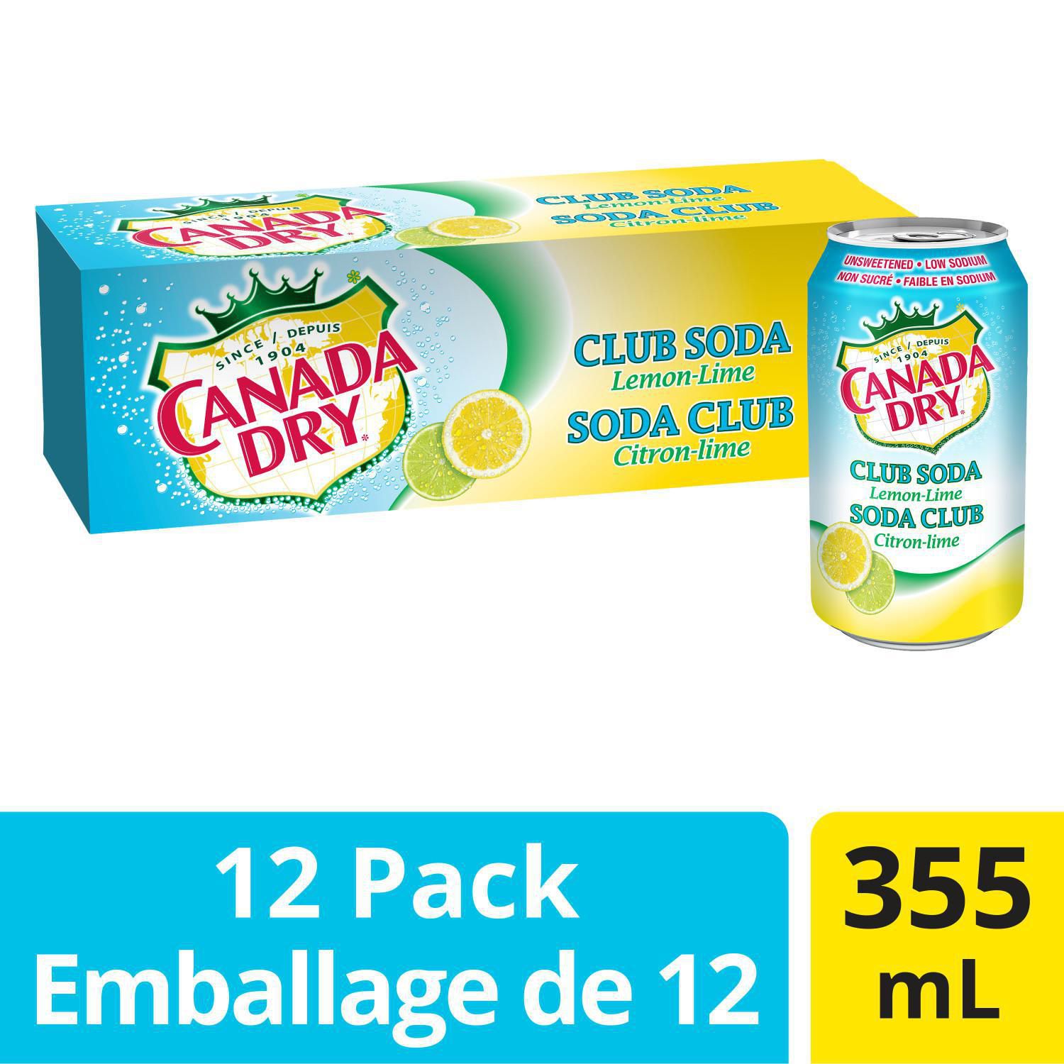 Canada Dry® Club Soda Lemon-Lime 355 mL Cans, 12-pack Delivery