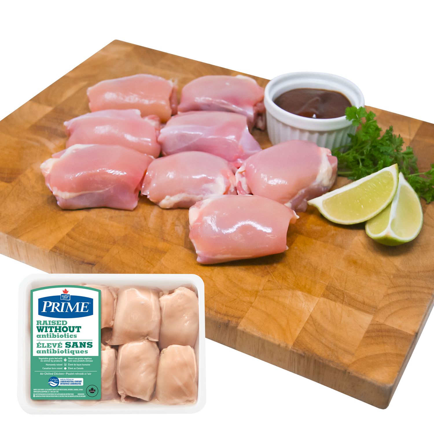 Prime Boneless Skinless Chicken Thighs, Raised Without Antibiotics Delivery